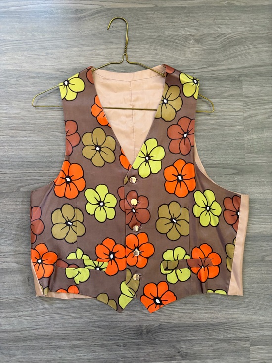 Tops - Vintage 1970s handmade flower power vest